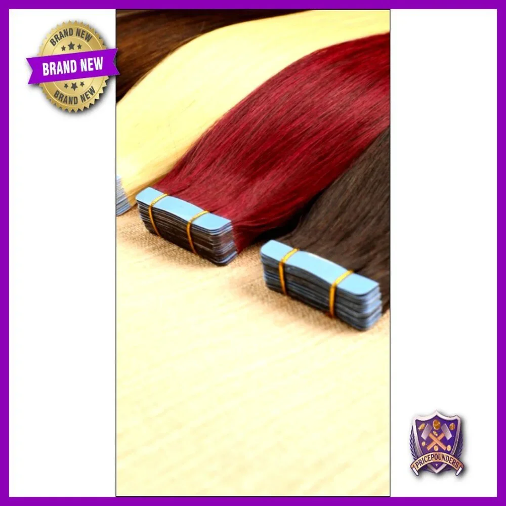 18 Inch Straight Remy Human Hair Tape In Extensions 50g 20 Pieces